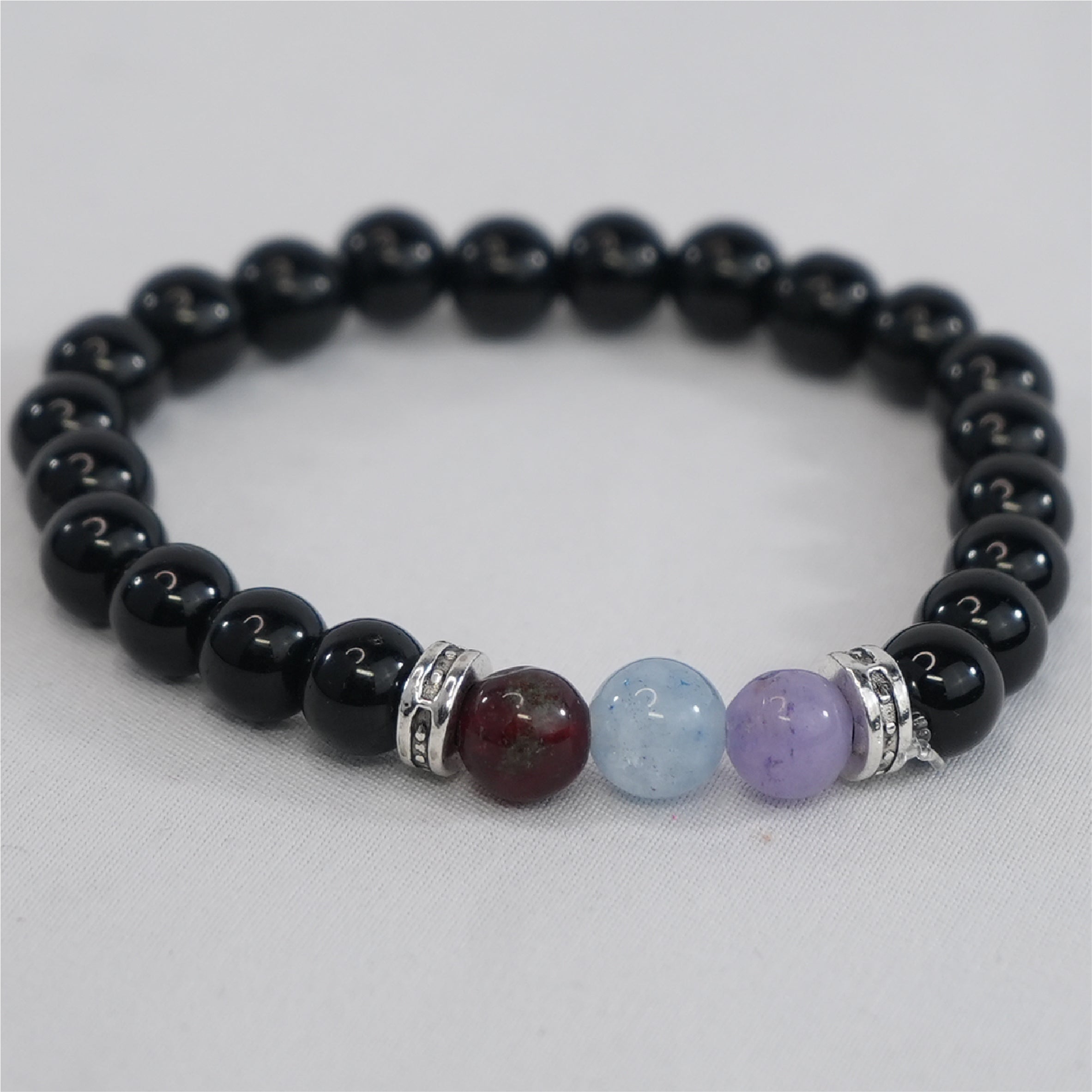 Multicolor Natural Stone Stretchy Men’s Bracelet: Vibrant