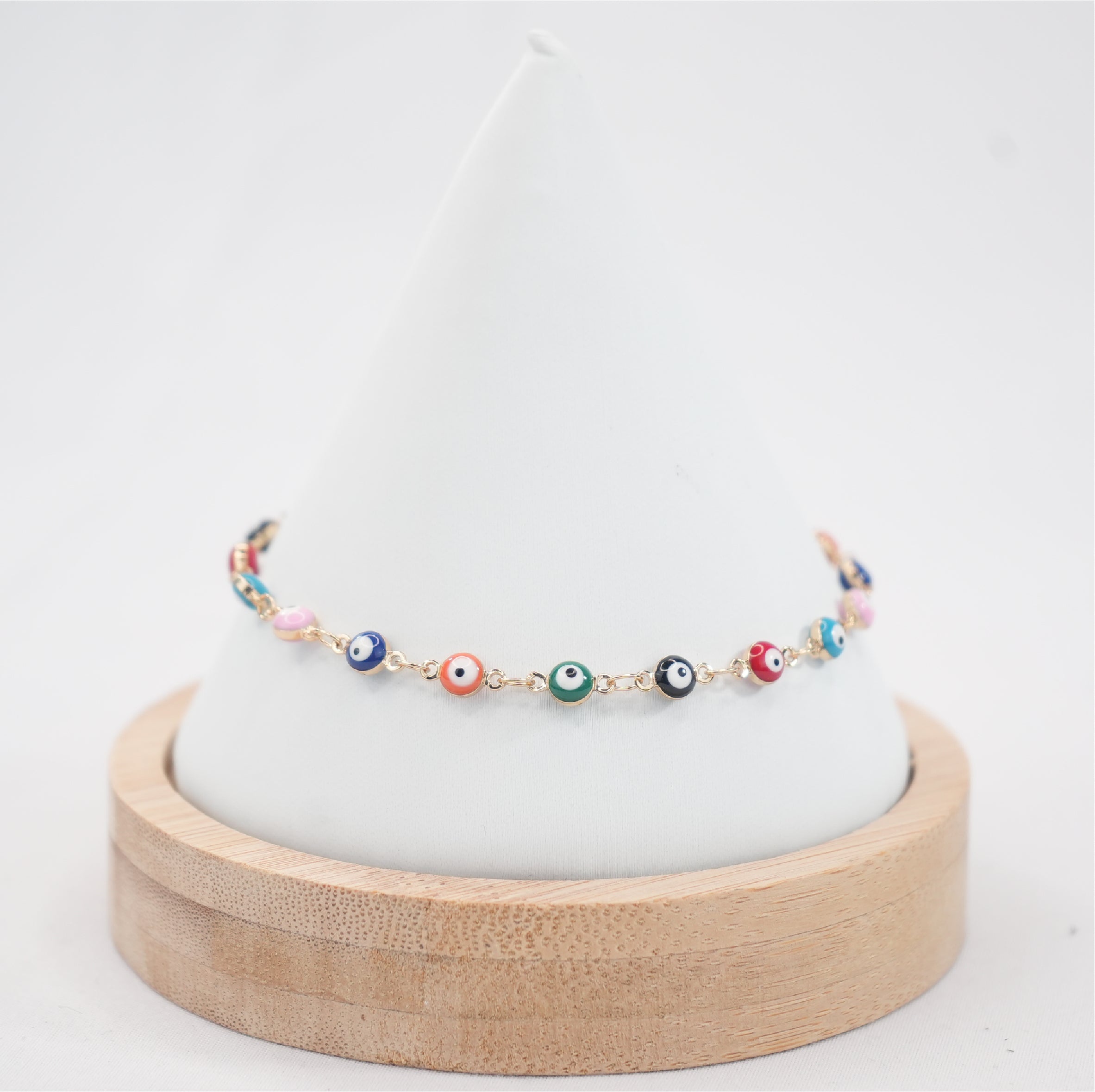 Colorful Evil Eye Anklet in Gold Plated-Premium Protection