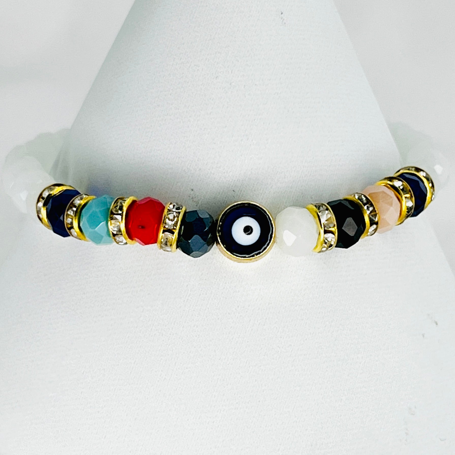 Crystal Evil Eye Stretchy Bracelet: Stylish and Protective