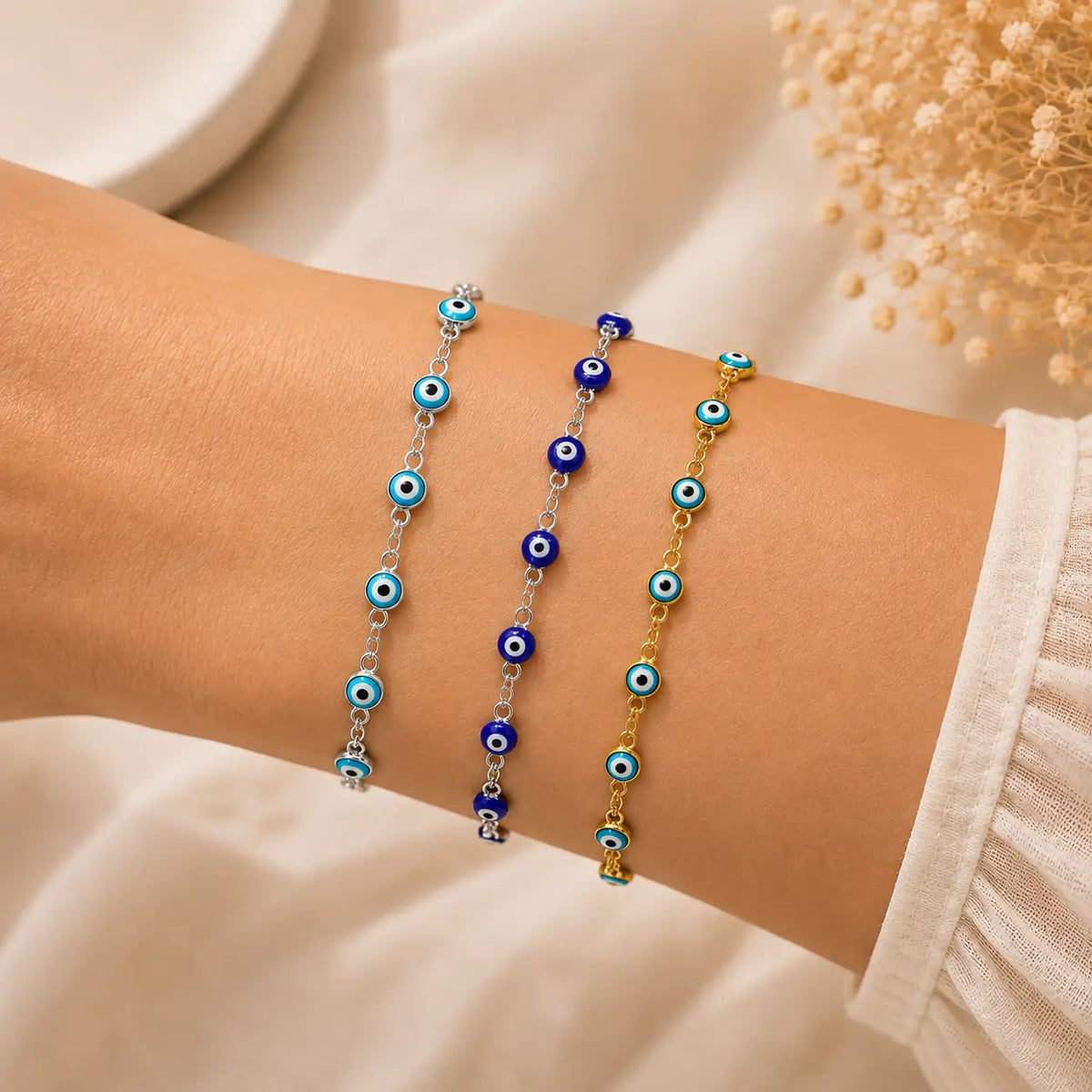 Crystal Beaded Chain Bracelets