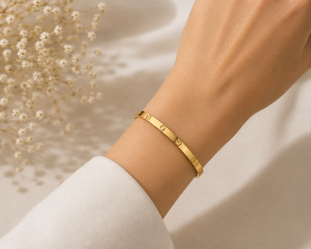 Slim Multi Screw Bangle Bracelet - Stainless Steel