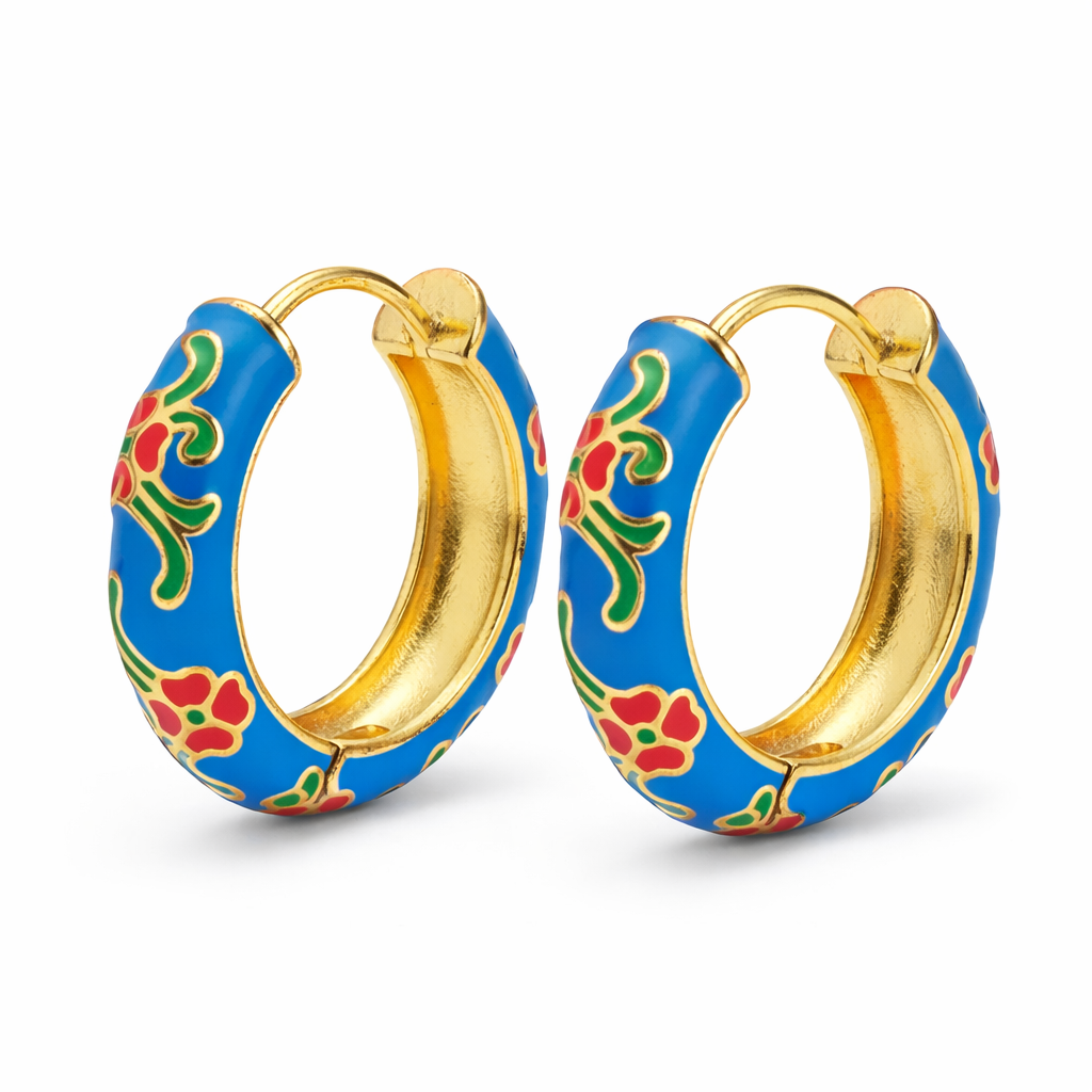 Enamel Hoop Earrings – Assorted Mix