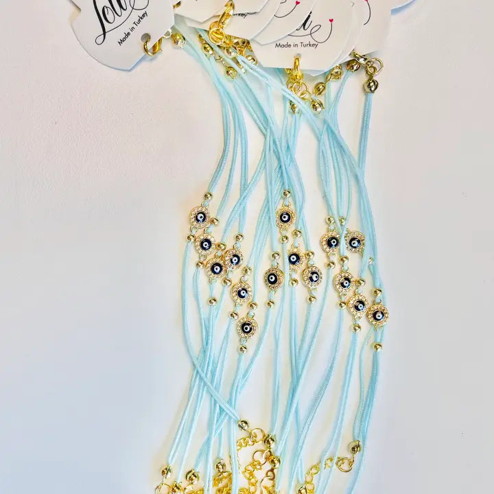 Evileye String CZ Stone Round  Bracelet