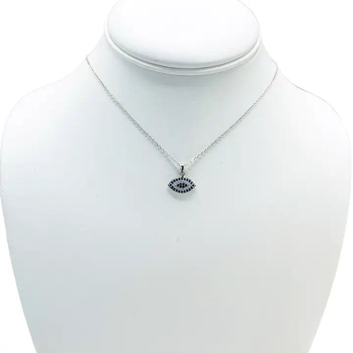 925 Sterling Silver Evil Eye Oval Necklace
