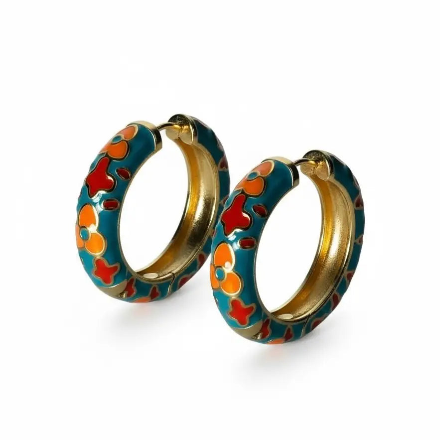 Enamel Hoop Earrings – Assorted Mix