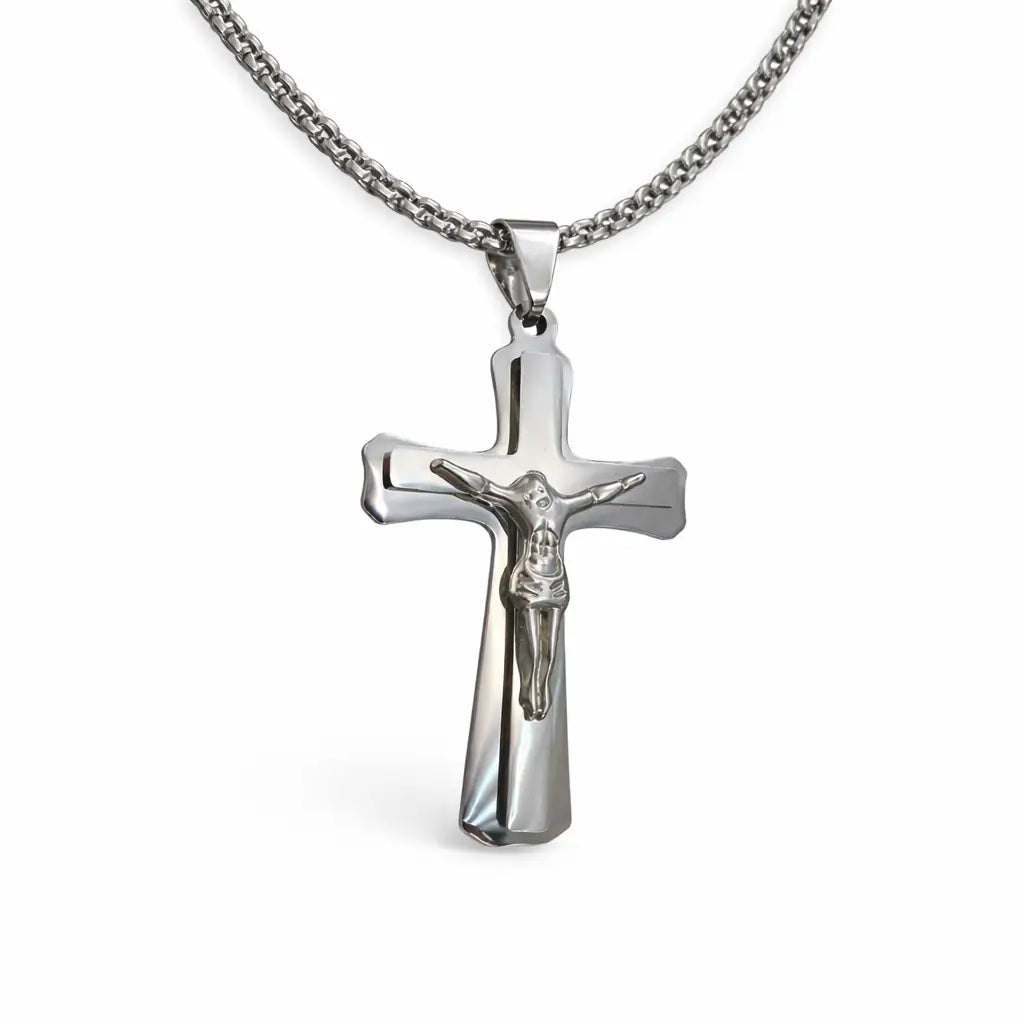Men’s Stainless Steel Cross Necklace – Minimal & Timeless Design