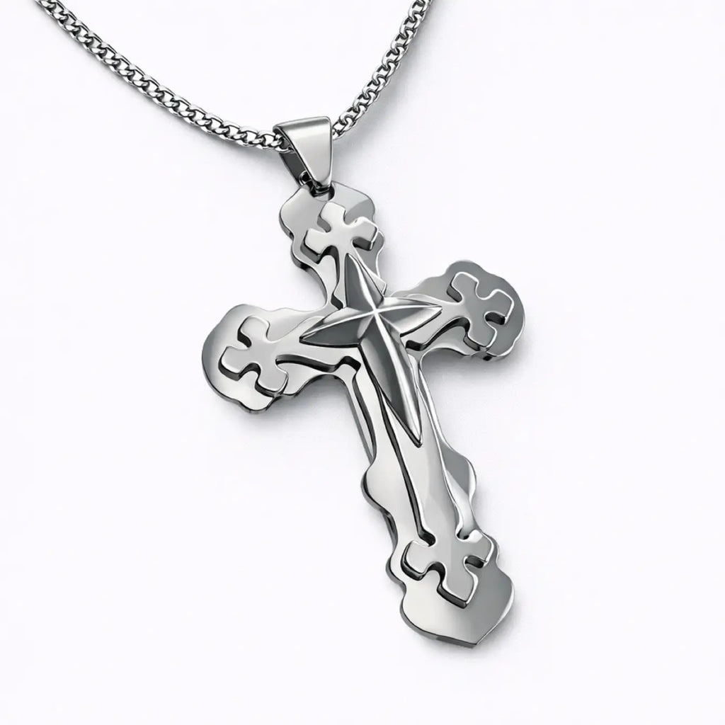 Men’s Stainless Steel Cross Necklace – Minimal & Timeless Design