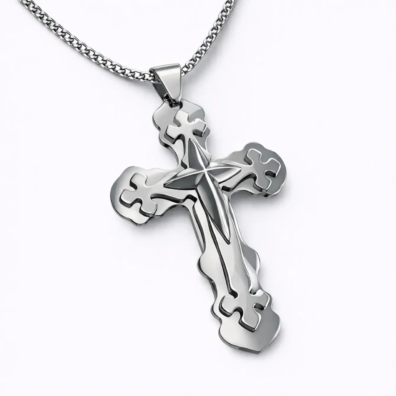 Men’s Stainless Steel Cross Necklace – Minimal & Timeless Design