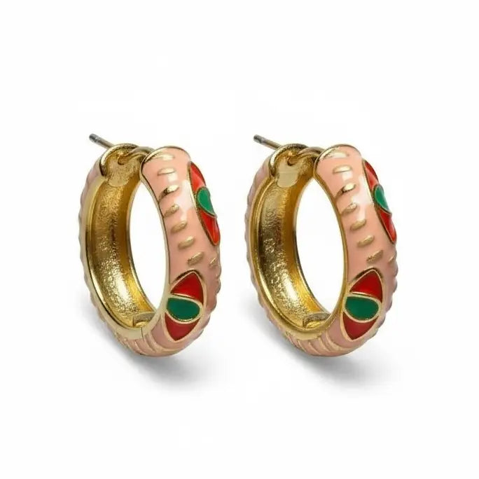 Enamel Hoop Earrings – Assorted Mix
