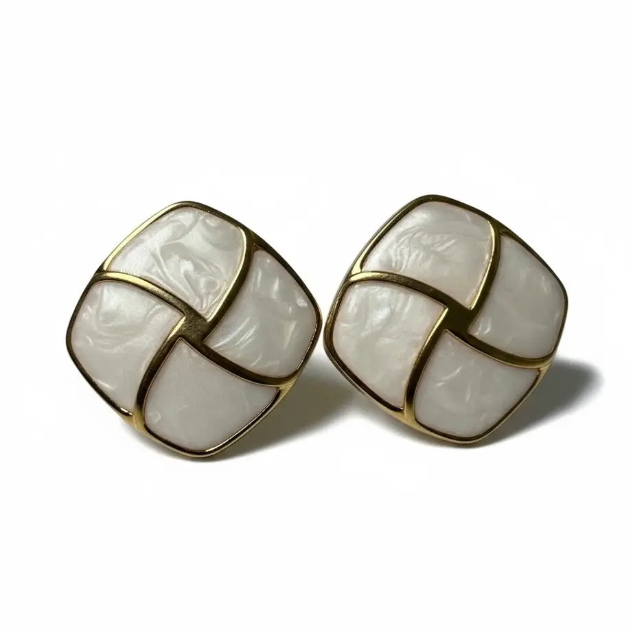 Rectangle Enamel Earrings – 5 Colors