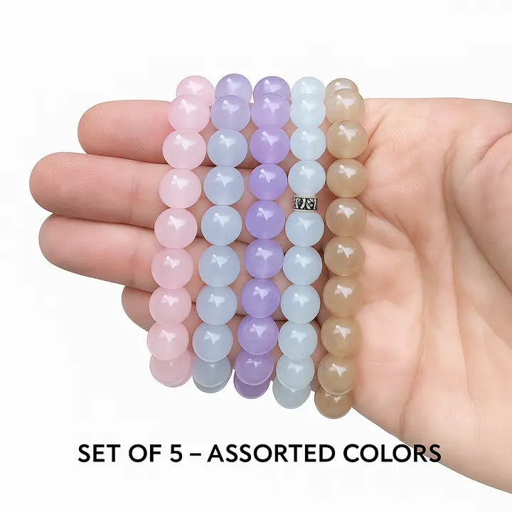 Stretch Bracelet – Set of 5 - Crystal Glow Pastel 