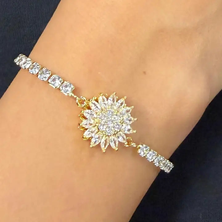 Fidget Spinner Bracelet – Rhinestone Rotating Anxiety Relief