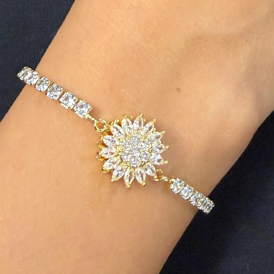 Fidget Spinner Bracelet – Rhinestone Rotating Anxiety Relief