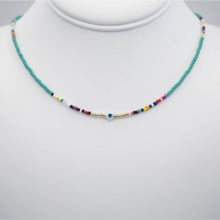 Load image into Gallery viewer, White Evil Eye Beaded Necklace: Elegant Protection and Style
