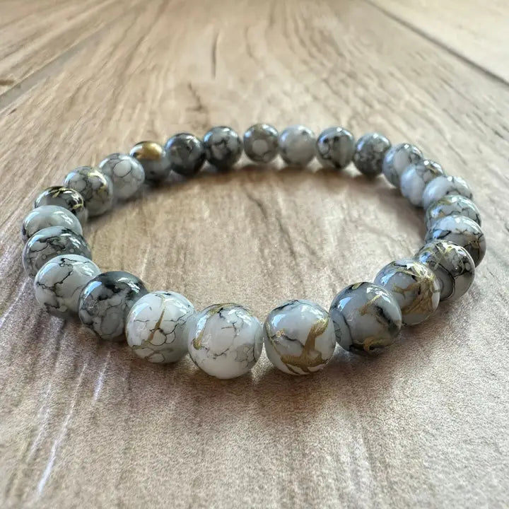 Stretchy Bracelet | Beaded Marble Design Bracelets 