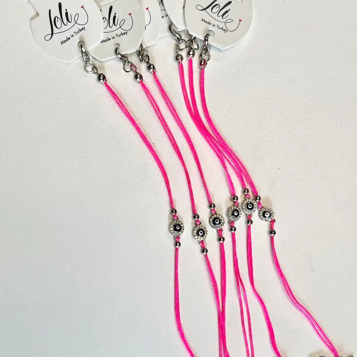 Evileye String CZ Stone Round  Bracelet