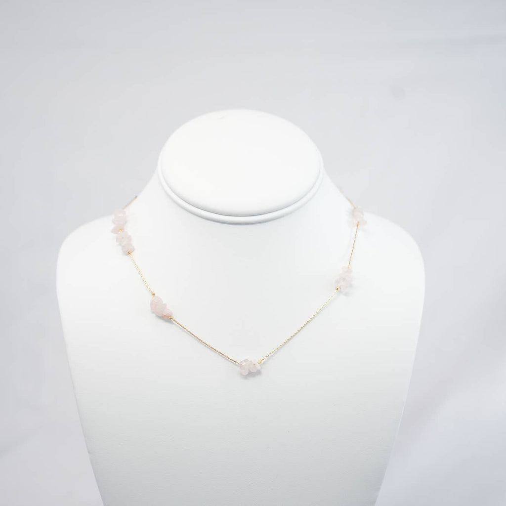 Handmade Necklace with Pink Natural Beads