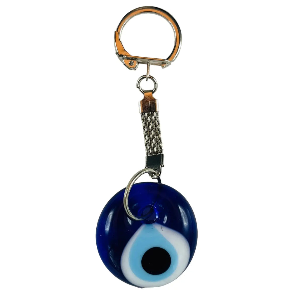 Evil Eye Round Metal Keychain: Ward Off Negative Energies