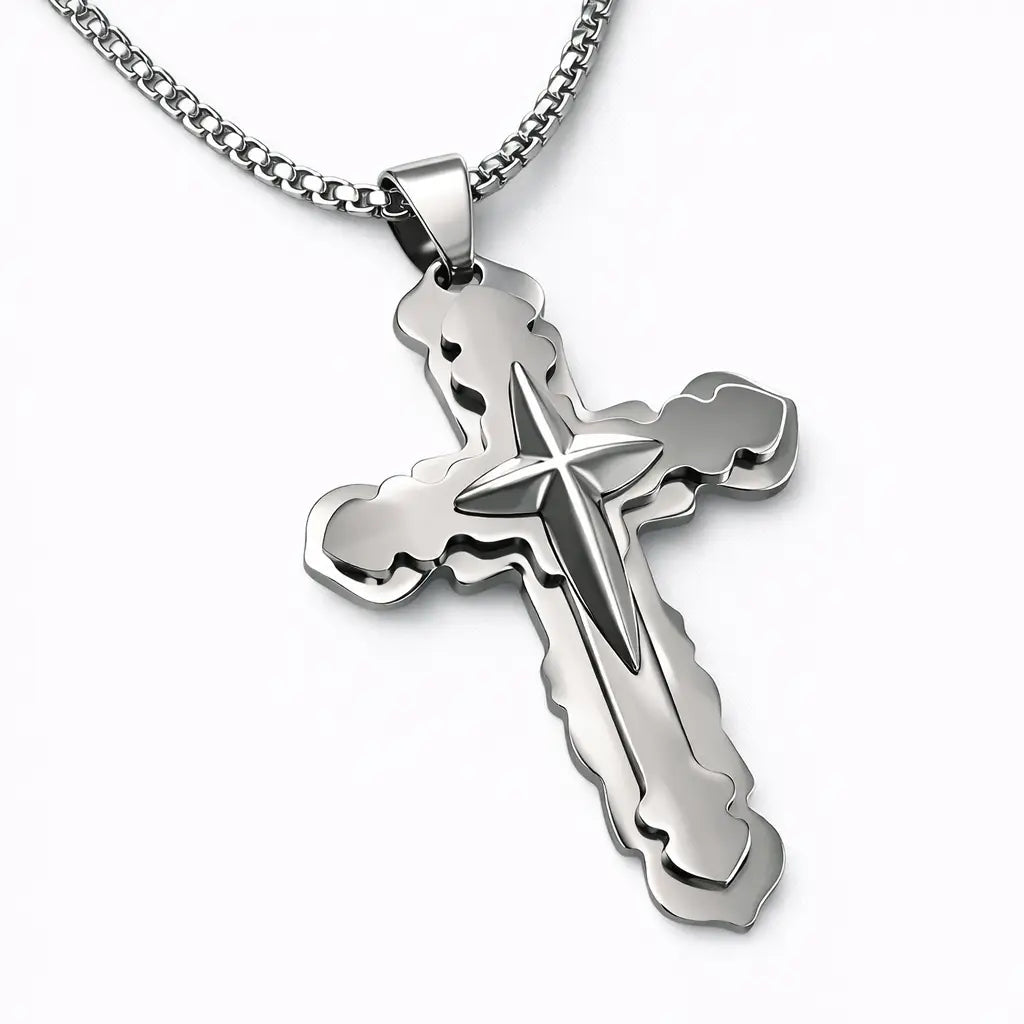 Men’s Stainless Steel Cross Necklace – Minimal & Timeless Design