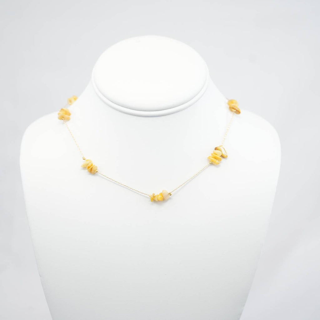 Handmade Necklace with Yellow Natural Beads