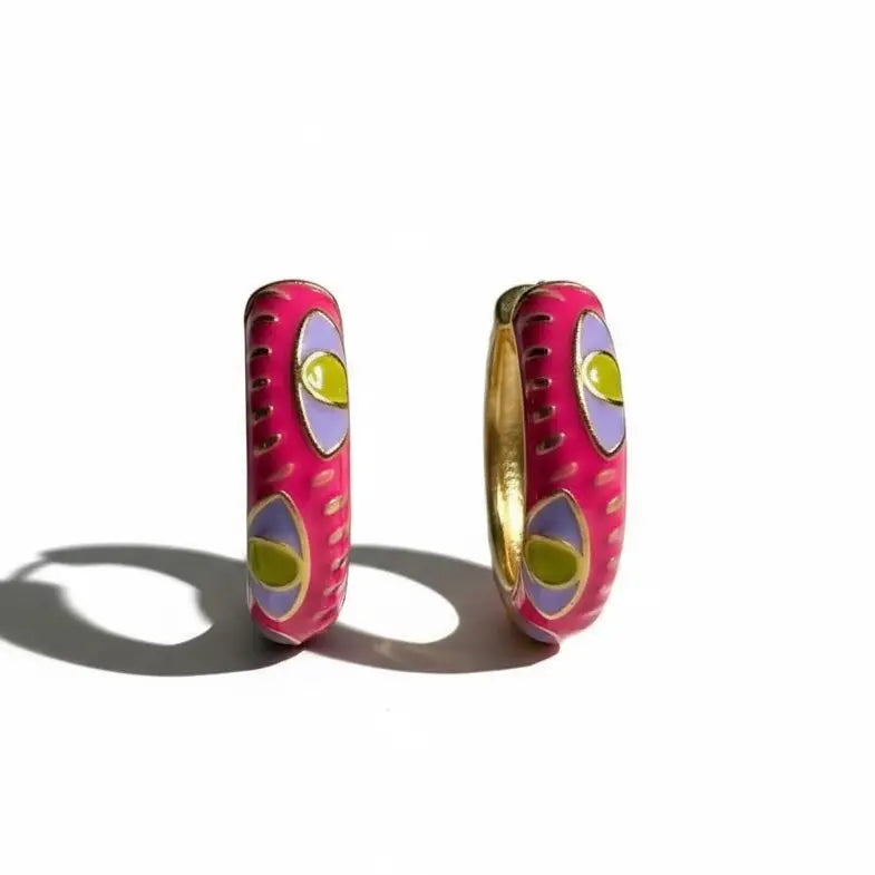 Enamel Hoop Earrings – Assorted Mix