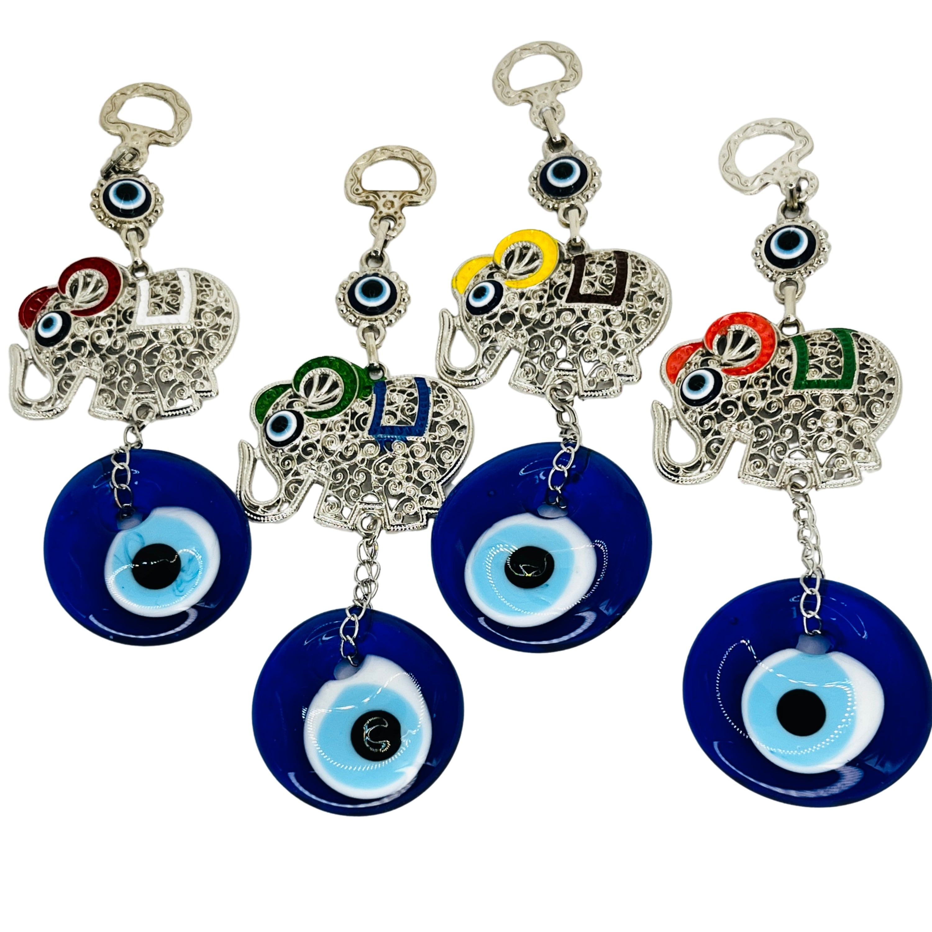 Elephant Evil Eye Metallic Wall Decor – Mix of 4 Colors 