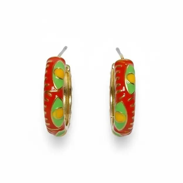 Enamel Hoop Earrings – Assorted Mix