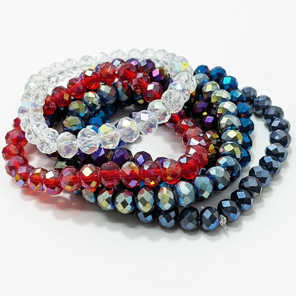 Stretchy Bracelet | 10 Color Mix Set | Large Crystal Stones