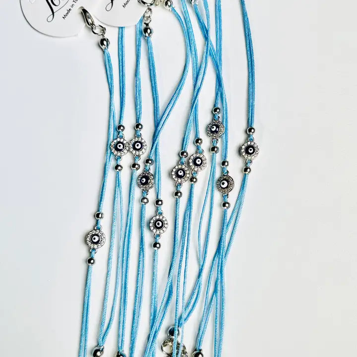 Evileye String CZ Stone Round  Bracelet