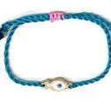 Boho Evil Eye Fish Bracelet – Enamel Rope with Tassel