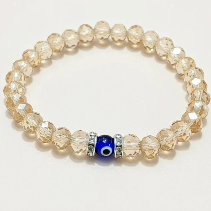 Stretchy Bracelet | 10 Color Mix Set | Evil Eye & Crystals