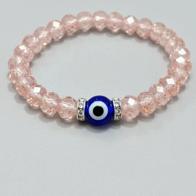 Stretchy Bracelet | 10 Color Mix Set | Evil Eye & Crystals