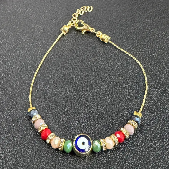 Crystal Beaded Evil Eye Bracelet, Cobra