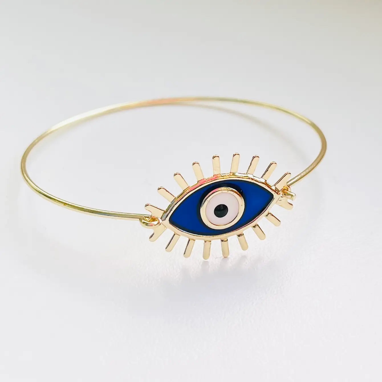 Colorful Evil Eye Bracelet: Rhodium/Gold Plated Metal