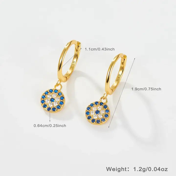 925 Sterling Silver Evil Eye Necklace & Earring Set