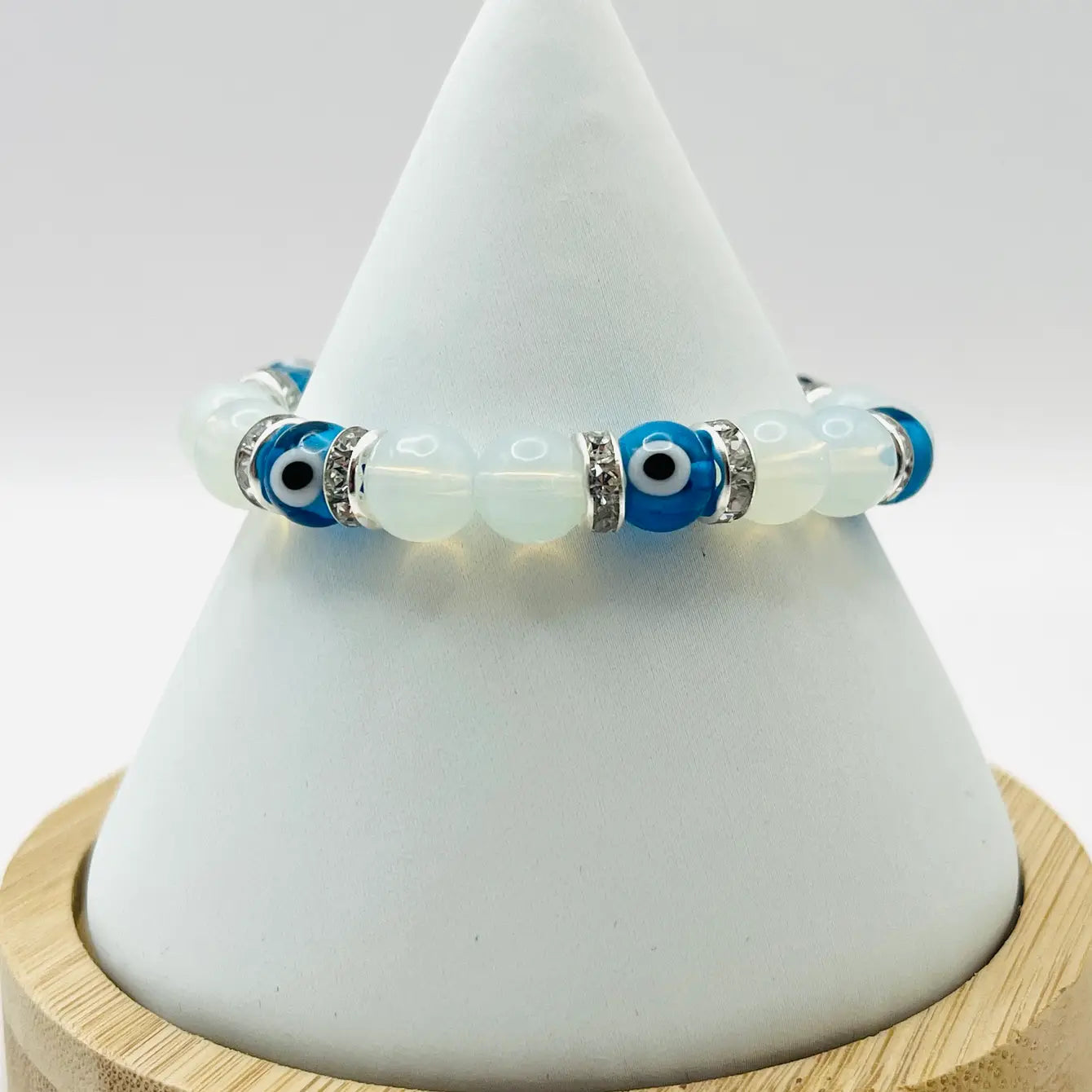 Elegant Zirconium Evil Eye Stretch Bracelet: Protection