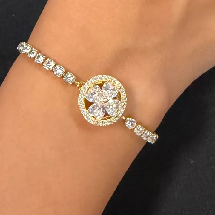 Fidget Spinner Bracelet – Rhinestone Rotating Anxiety Relief