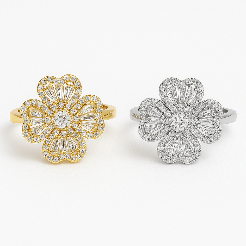 Spinning Flower Stainless Steel Ring | Unique Gift