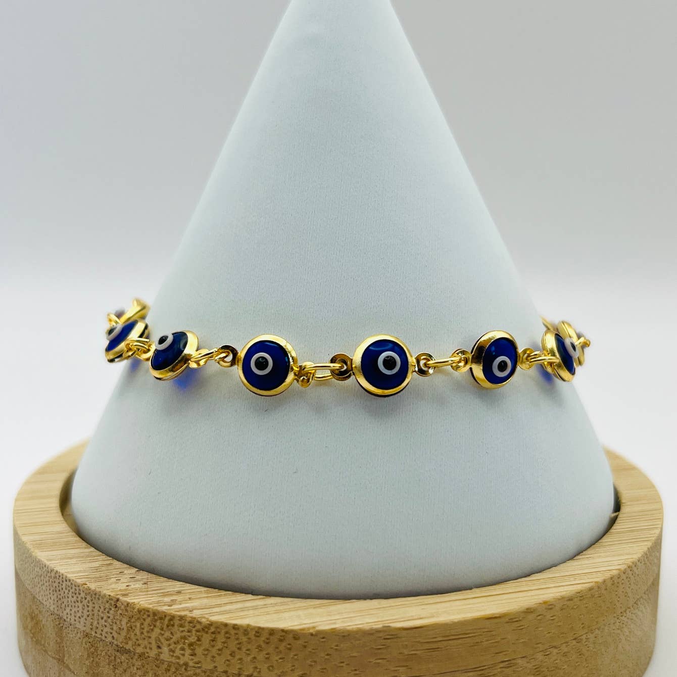 Lux Crystal Chain Evil Eye Bracelet - Silver - Gold Color 4.