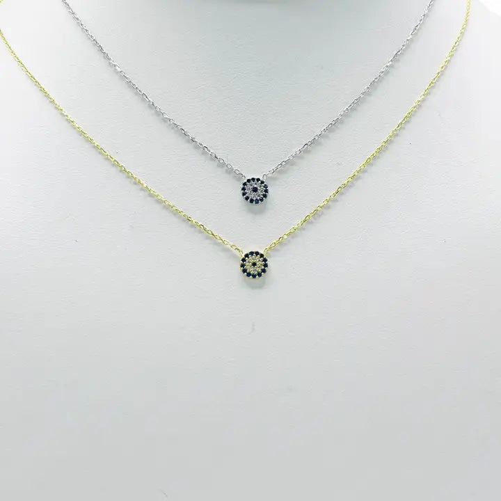 925 Sterling Silver - Classic Minimal Evileye Necklace