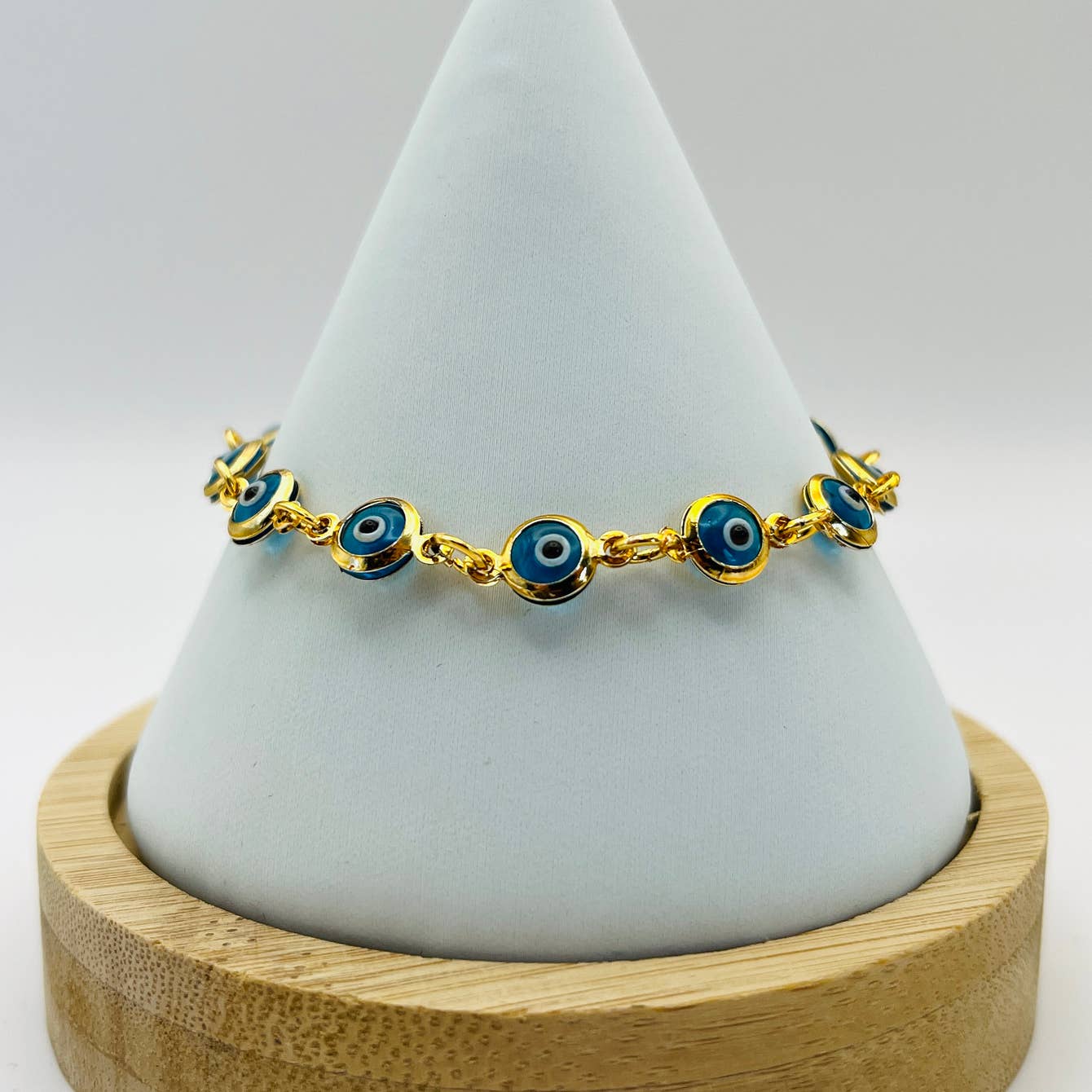 Lux Crystal Chain Evil Eye Bracelet - Silver - Gold Color 4.