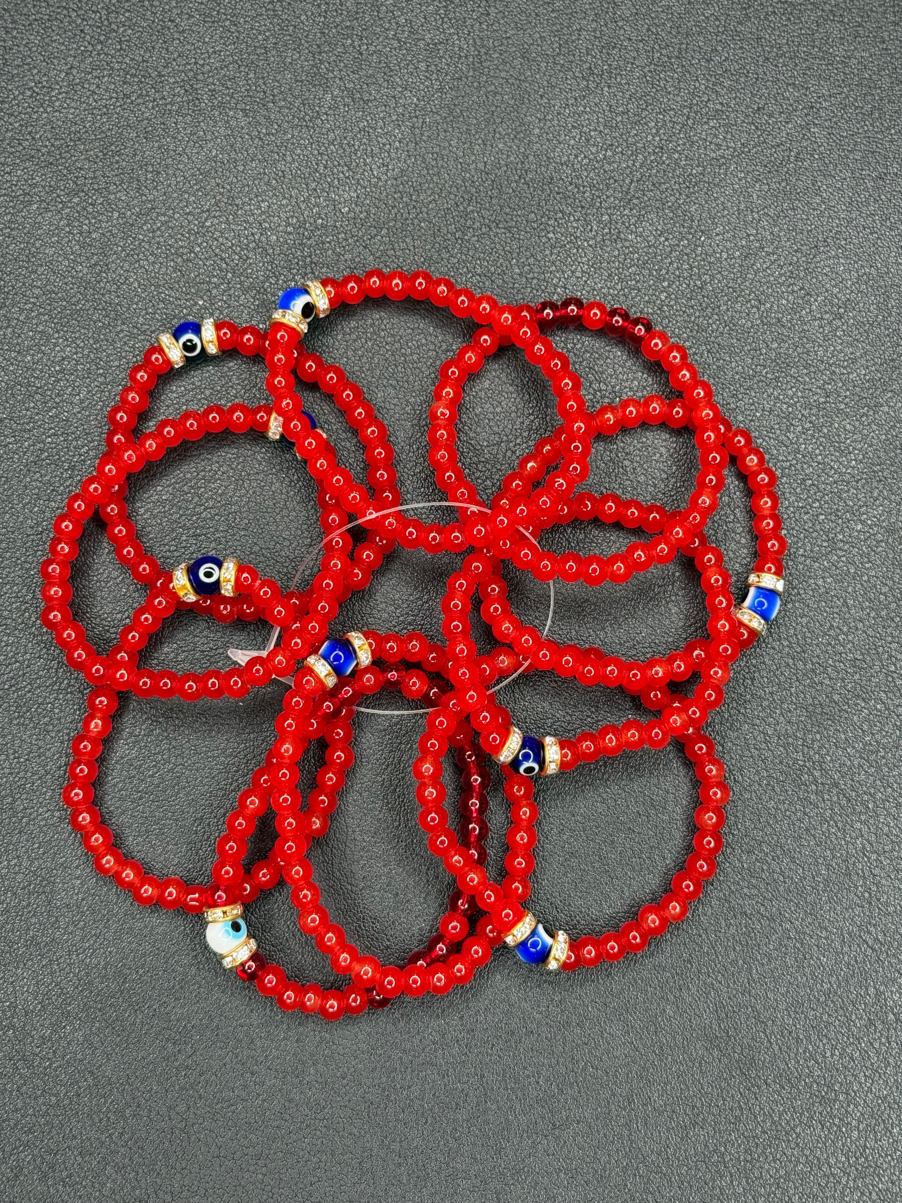 Kids Evil Eye Beaded Bracelet – Protective Charm (Set of 10)