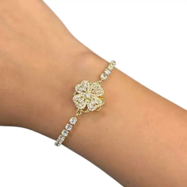 Fidget Spinner Bracelet – Rhinestone Rotating Anxiety Relief