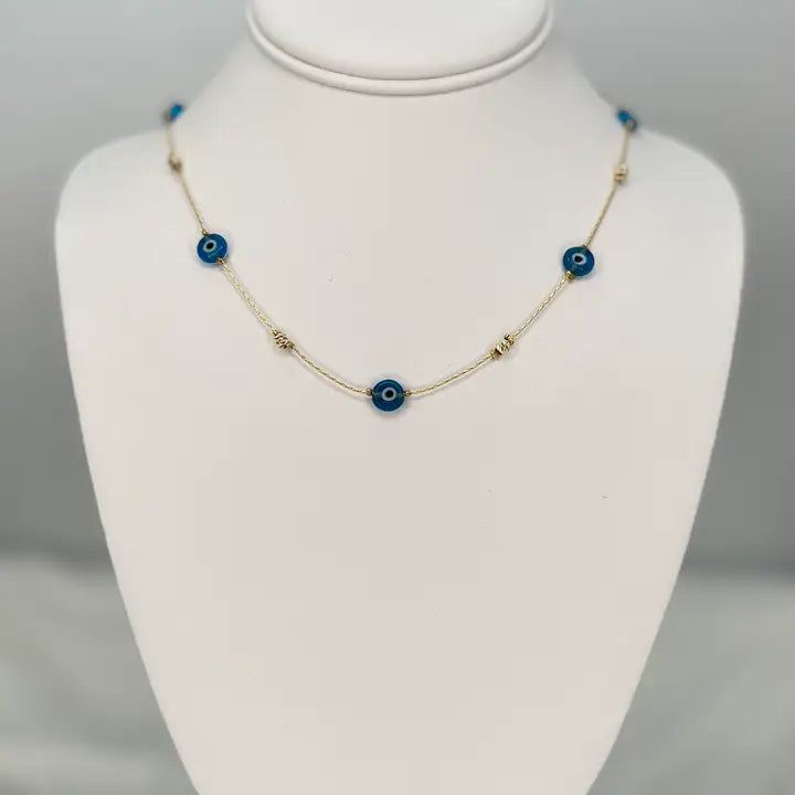 Handcrafted Blue Eye Beaded Necklace – Protection Jewelry