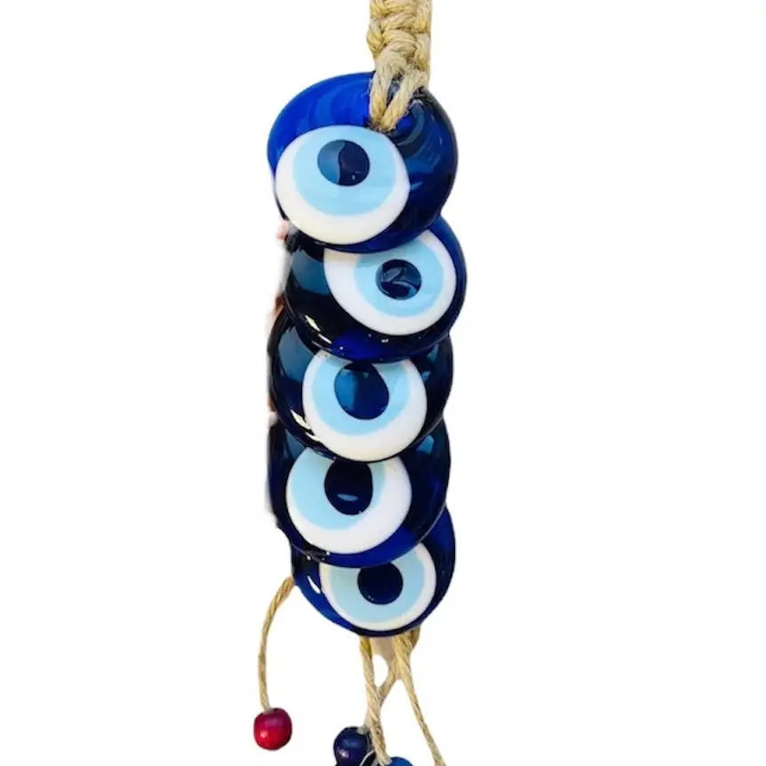 Evil Eye - 5 Evileye Macrame Wall Decor - Protection, Gift