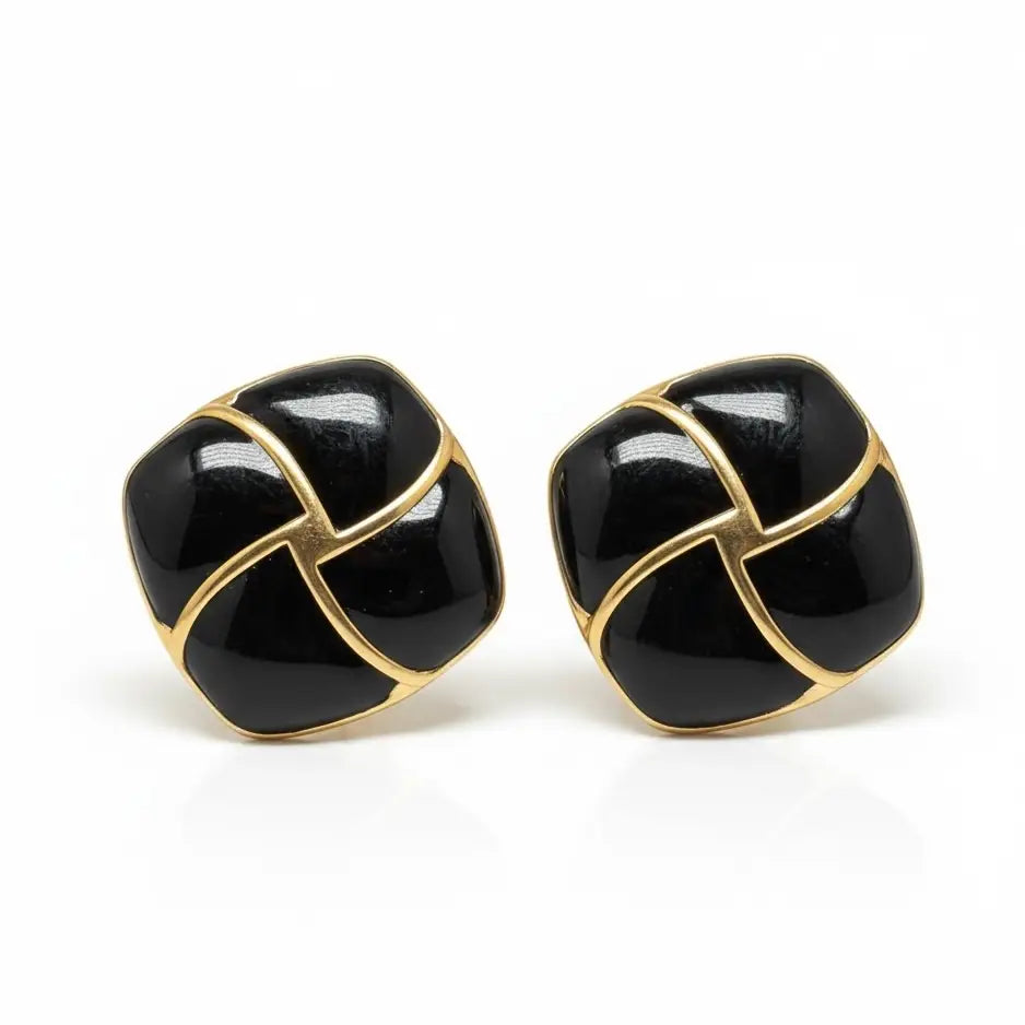 Rectangle Enamel Earrings – 5 Colors