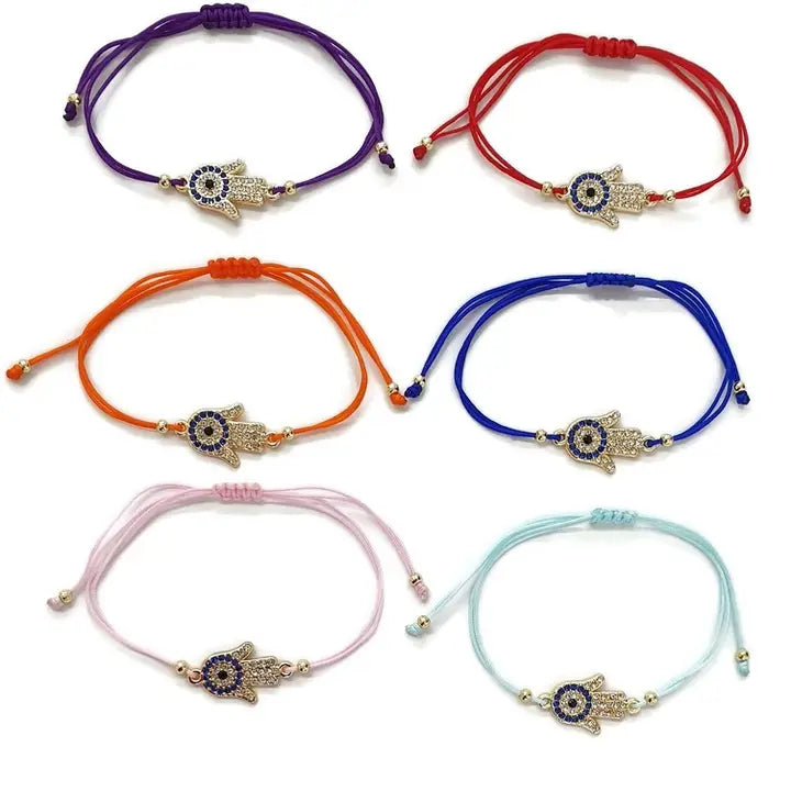 Bracelet Hand Hamsa Evileye Evil eye  Jz Stone String