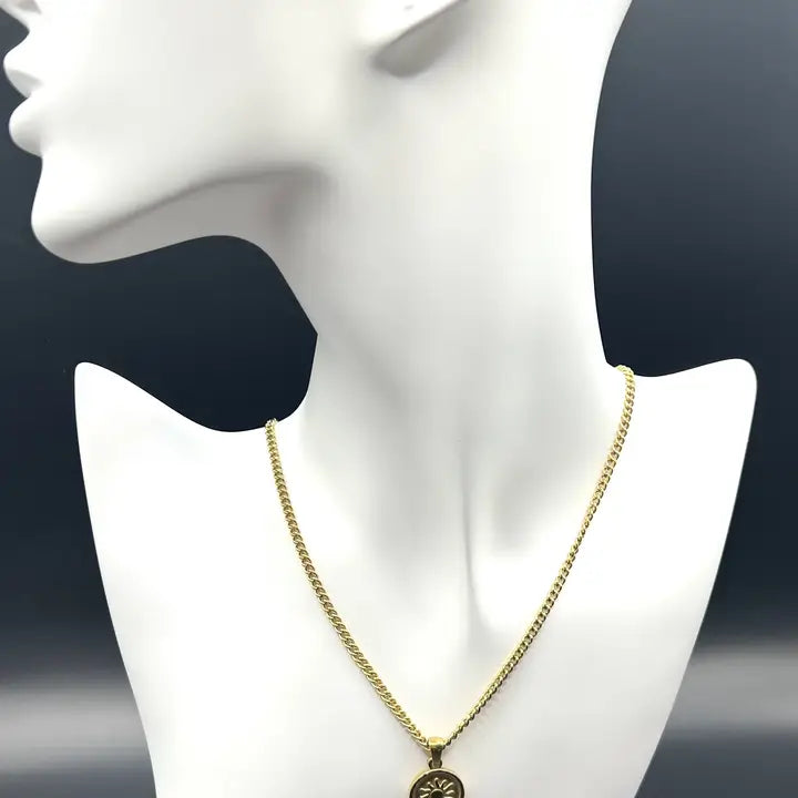 Radiant Sun Necklace | Stainless Steel | Celestial Charm