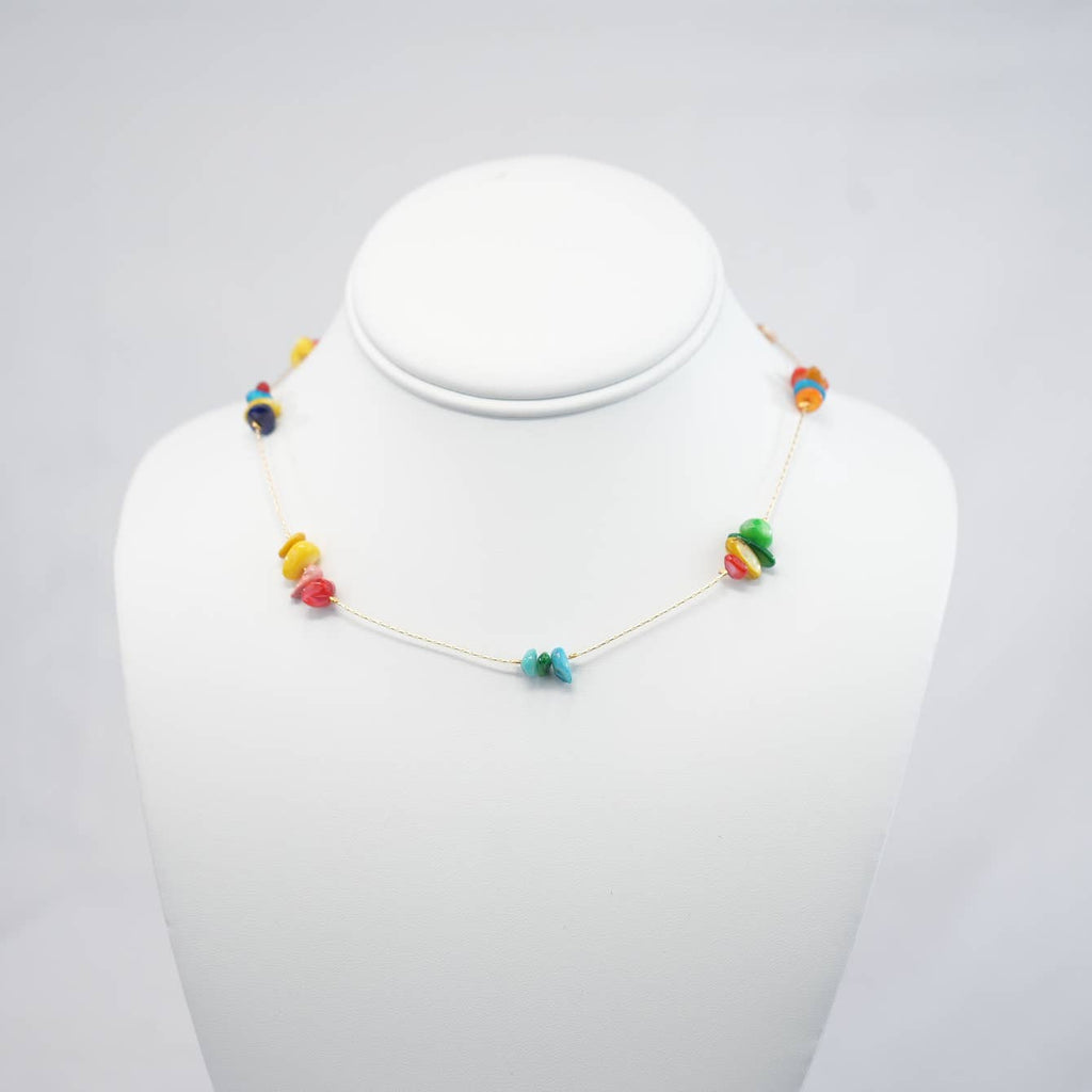 Handmade Necklace with Colorful Natural Beads