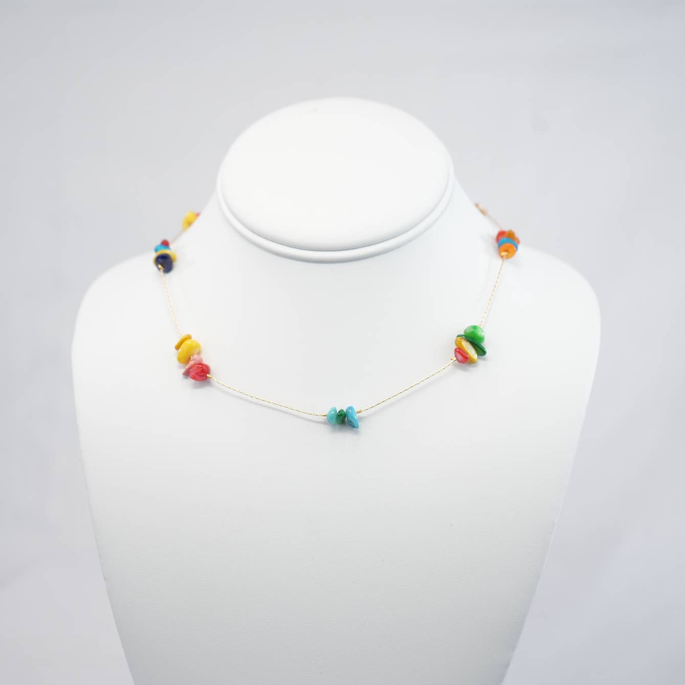 Handmade Necklace with Colorful Natural Beads